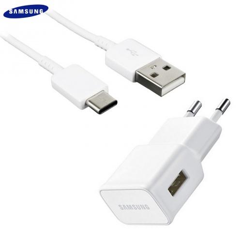 Hálózati töltő USB aljzat (5V / 1550 mA, Type-C kábel, gyorstöltés támogatásl) FEHÉR	