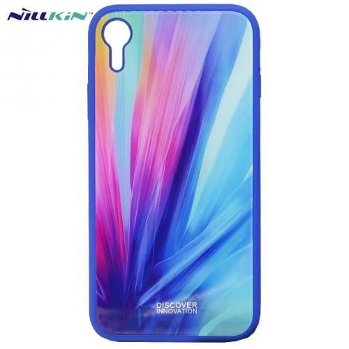 APPLE IPhone XR 6.1 NILLKIN TEMPERED PLAID telefonvédő szilikon keret (BUMPER, edzett üveg hátlap, 2.5D, csíkos) SZÍNES	