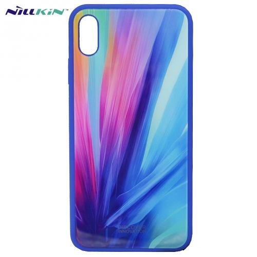 APPLE IPhone XS Max 6.5 NILLKIN TEMPERED PLAID telefonvédő szilikon keret (BUMPER, edzett üveg hátlap, 2.5D, csíkos) SZÍNES	