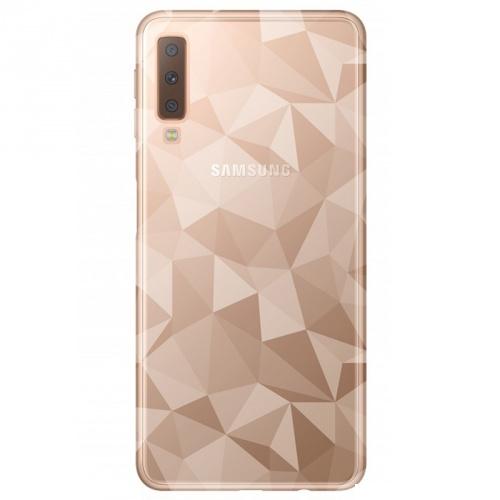 SAMSUNG Galaxy A7 (2018) SM-A750F Telefonvédő gumi / szilikon (3D, gyémánt minta) ÁTLÁTSZÓ	