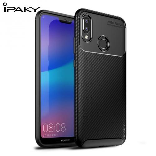  HUAWEI P20 Lite IPAKY telefonvédő gumi / szilikon (karbonminta) FEKETE	