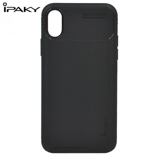 APPLE IPhone X 5.8 /APPLE IPhone XS 5.8 IPAKY telefonvédő gumi / szilikon (karbonminta) FEKETE	