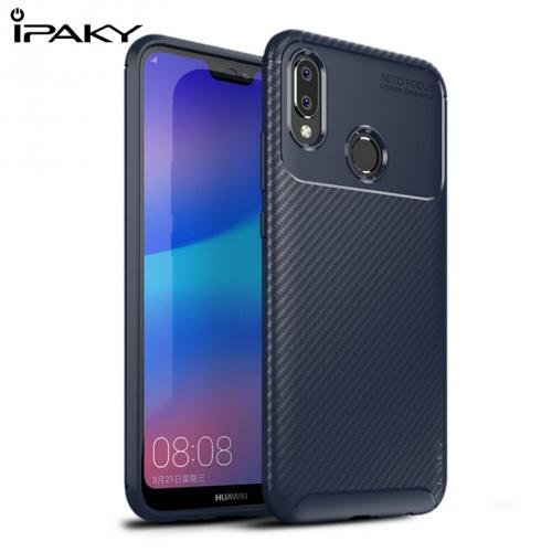 HUAWEI P20 Lite IPAKY telefonvédő gumi / szilikon (karbonminta) KÉK	