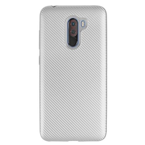  XIAOMI Pocophone F1 Telefonvédő gumi / szilikon (karbon minta) EZÜST	