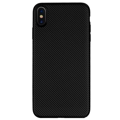 APPLE IPhone XR 6.1 Telefonvédő gumi / szilikon (karbon minta) FEKETE	