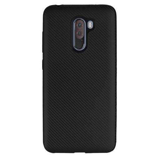 XIAOMI Pocophone F1 Telefonvédő gumi / szilikon (karbon minta) FEKETE	