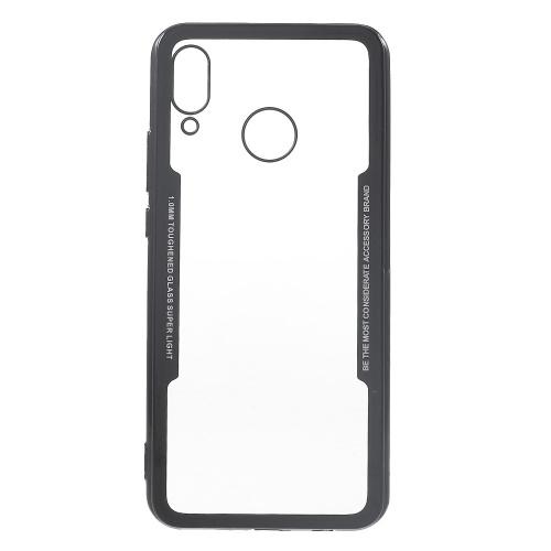 HUAWEI Nova 3 Telefonvédő szilikon keret (BUMPER, akril hátlap) FEKETE	