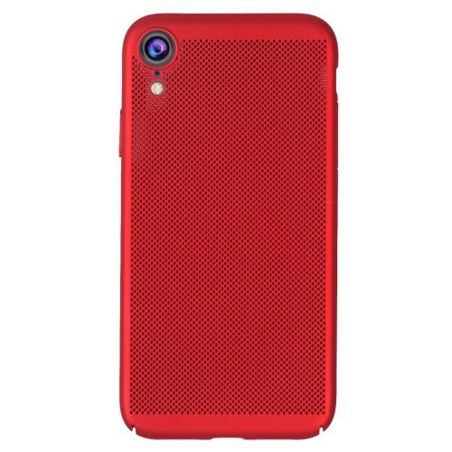APPLE IPhone XR 6.1 Műanyag telefonvédő (gumírozott, lyukacsos minta) PIROS	