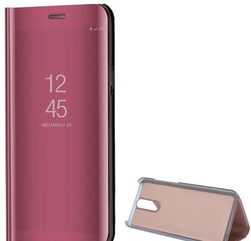 HUAWEI Mate 10 Lite Tok álló (aktív flip, oldalra nyíló, asztali tartó funkció, tükrös felület, Mirror View Case) ROZÉARANY
