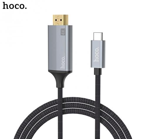 HOCO UA13 adatátvitel adatkábel (Type-C 3.0 és HDMI, 180 cm hosszú) SZÜRKE	