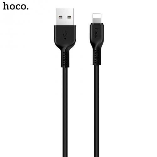HOCO X20 adatátvitel adatkábel és töltő (lightning 8 pin, 100 cm, törésgátló, gyorstöltés támogatás) FEKETE