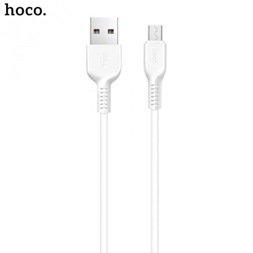 HOCO X20 adatátvitel adatkábel és töltő (microUSB, 200 cm, törésgátló, gyorstöltés támogatás) FEHÉR
