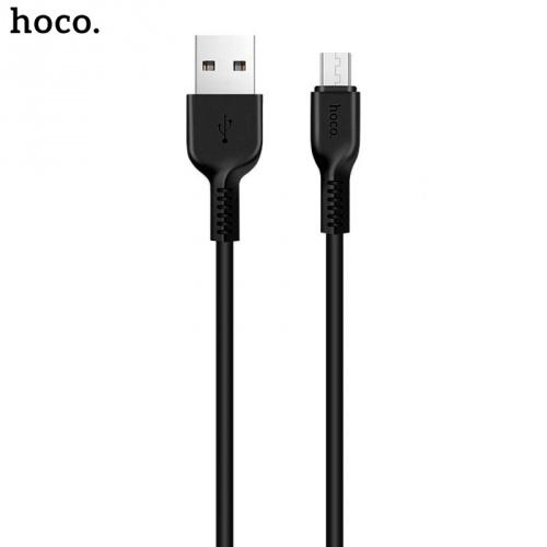 HOCO X20 adatátvitel adatkábel és töltő (microUSB, 2m, törésgátló, gyorstöltés támogatás) FEKETE	