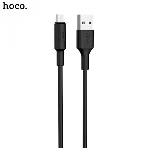 HOCO X25 adatátvitel adatkábel és töltő (microUSB, 100 cm) FEKETE