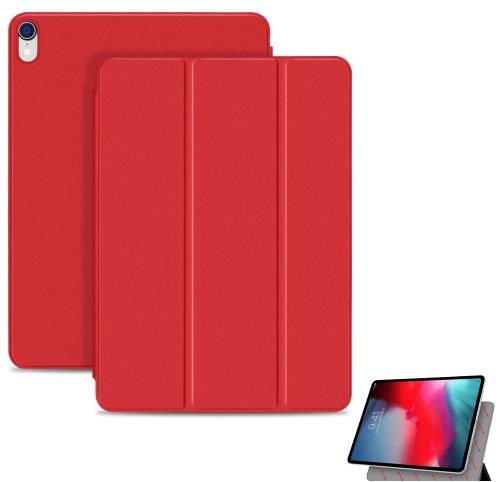 APPLE IPAD Pro 11 (2018) Tok álló, bőr (aktív flip, mágneses rögzítés, oldalra nyíló, TRIFOLD asztali tartó funkció) PIROS	