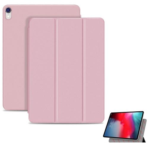 APPLE IPAD Pro 11 (2018) Tok álló, bőr (aktív flip, mágneses rögzítés, oldalra nyíló, TRIFOLD asztali tartó funkció) ROZÉARANY	
