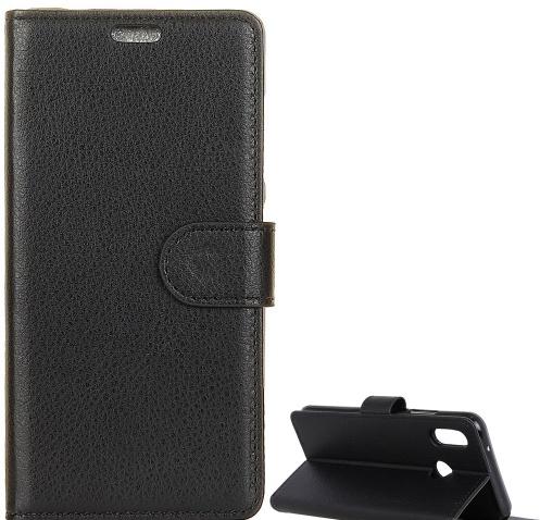 HUAWEI P Smart (2019) Tok álló, bőr (FLIP, oldalra nyíló, asztali tartó funkció) FEKETE	