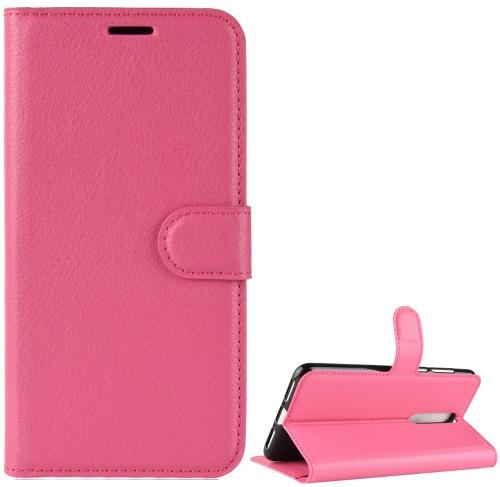 NOKIA 3.1 Plus Tok álló, bőr (FLIP, oldalra nyíló, asztali tartó funkció) RÓZSASZÍN	