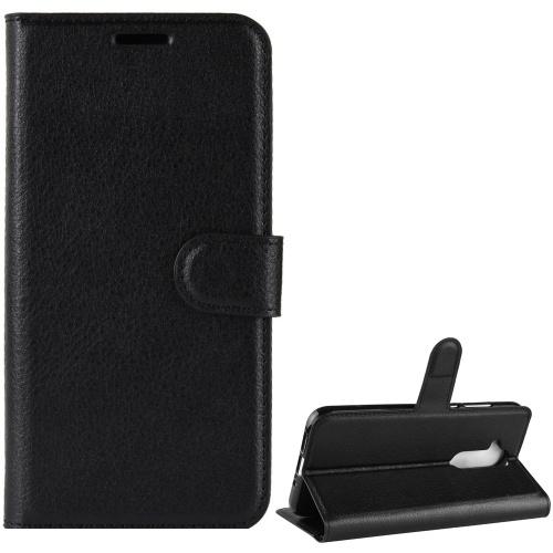 NOKIA 8.1 (X7) Tok álló, bőr (FLIP, oldalra nyíló, asztali tartó funkció, prémium) FEKETE	