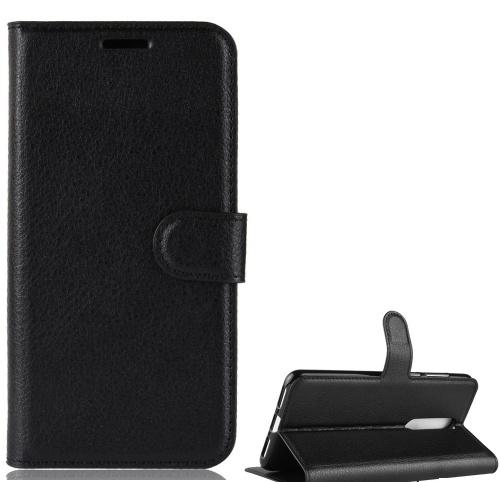NOKIA 3.1 Plus Tok álló, bőr hatású (FLIP, oldalra nyíló, asztali tartó funkció, prémium) FEKETE