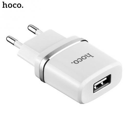 HOCO C11 hálózati töltő USB aljzat (5V / 1000mA, kábel nélkül) FEHÉR	