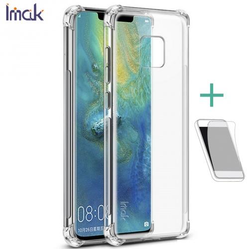 HUAWEI Mate 20 Pro IMAK telefonvédő gumi / szilikon (közepesen ütésálló, légpárnás sarok + képernyővédő fólia) ÁTLÁTSZÓ	