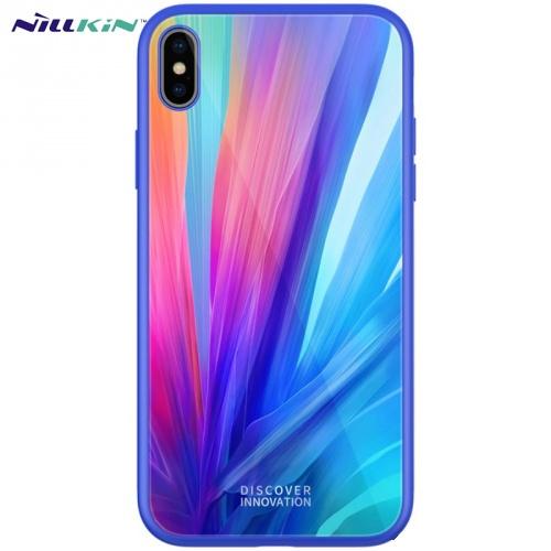 APPLE IPhone X 5.8 /APPLE IPhone XS 5.8 NILLKIN TEMPERED PLAID telefonvédő szilikon keret (BUMPER, edzett üveg hátlap, 2.5D, csíkos) SZÍNES	