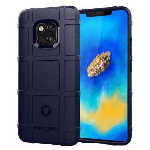 HUAWEI Mate 20 Pro Telefonvédő gumi / szilikon (közepesen ütésálló, négyzet minta) SÖTÉTKÉK	