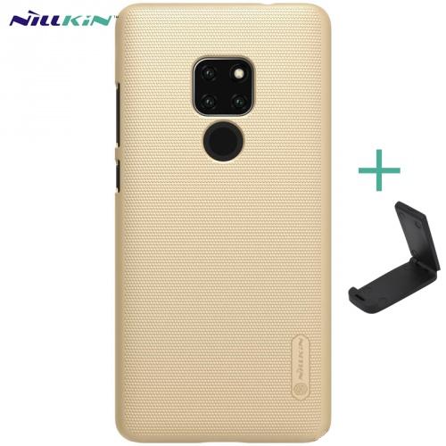 HUAWEI Mate 20 NILLKIN SUPER FROSTED műanyag telefonvédő (gumírozott, érdes felület + asztali tartó) ARANY	