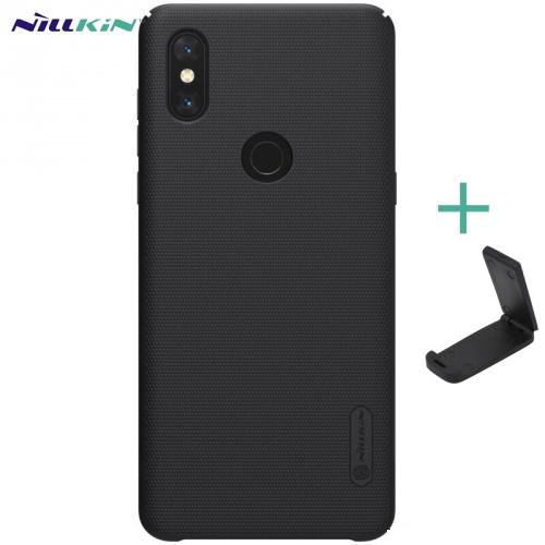 XIAOMI Mi Mix 3 NILLKIN SUPER FROSTED műanyag telefonvédő (gumírozott, érdes felület + asztali tartó) FEKETE	