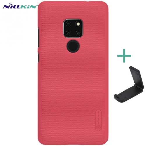 HUAWEI Mate 20 NILLKIN SUPER FROSTED műanyag telefonvédő (gumírozott, érdes felület + asztali tartó) PIROS	