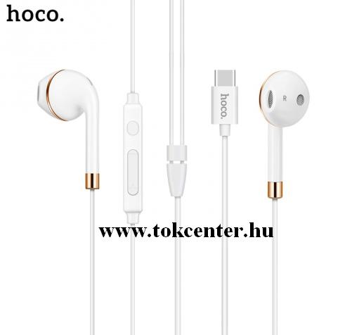 HOCO L8 Fülhallgató SZTEREO (Type-C, mikrofon, felvevő gomb, hangerőszabályzó) FEHÉR	
