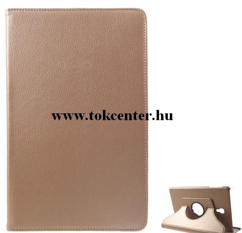 SAMSUNG Galaxy Tab A 10.5 LTE (2018) SM-T595 /SAMSUNG Galaxy Tab A 10.5 WIFI (2018) SM-T590 Tok álló, bőr (FLIP, asztali tartó funkció, 360°-ban forgatható) ARANY	