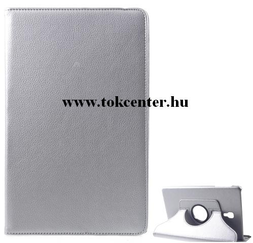 SAMSUNG Galaxy Tab A 10.5 LTE (2018) SM-T595 /SAMSUNG Galaxy Tab A 10.5 WIFI (2018) SM-T590 Tok álló, bőr (FLIP, asztali tartó funkció, 360°-ban forgatható) EZÜST	