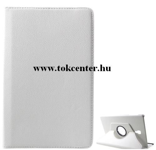 SAMSUNG Galaxy Tab A 10.5 LTE (2018) SM-T595 /SAMSUNG Galaxy Tab A 10.5 WIFI (2018) SM-T590 Tok álló, bőr (FLIP, asztali tartó funkció, 360°-ban forgatható) FEHÉR	
