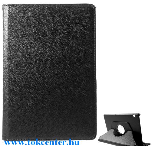 HUAWEI Mediapad T5 10 LTE /HUAWEI Mediapad T5 10 WIFI Tok álló, bőr (FLIP, asztali tartó funkció, 360°-ban forgatható) FEKETE	
