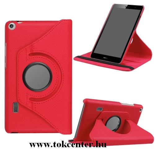 HUAWEI MediaPad T3 7 Tok álló, bőr (FLIP, asztali tartó funkció, 360°-ban forgatható) PIROS	
