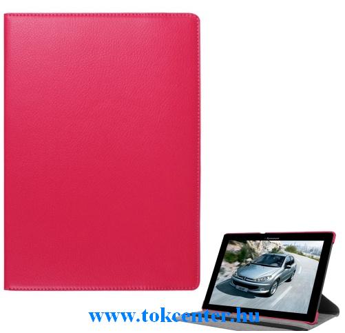 LENOVO Tab 3 10 Plus (TB3-X70F) Tok álló, bőr (FLIP, asztali tartó funkció, 360°-ban forgatható) RÓZSASZÍN	
