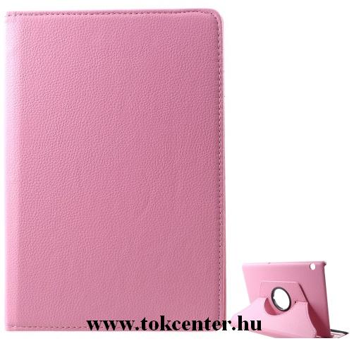 HUAWEI Mediapad T5 10 LTE /HUAWEI Mediapad T5 10 WIFI Tok álló, bőr (FLIP, asztali tartó funkció, 360°-ban forgatható) RÓZSASZÍN	