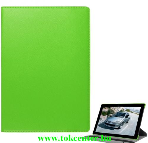 LENOVO Tab 3 10 Plus (TB3-X70F) Tok álló, bőr (FLIP, asztali tartó funkció, 360°-ban forgatható) VILÁGOSZÖLD	