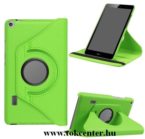 HUAWEI MediaPad T3 7 Tok álló, bőr (FLIP, asztali tartó funkció, 360°-ban forgatható) VILÁGOSZÖLD	