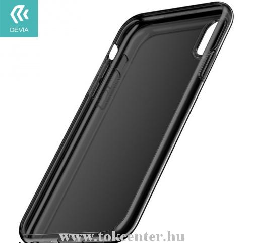 APPLE IPhone XR 6.1 DEVIA telefonvédő gumi / szilikon (légpárnás keret) FÜSTSZÍNŰ	