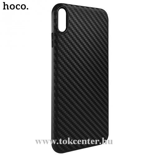 APPLE IPhone XR 6.1 HOCO DELICATE SHADOW telefonvédő gumi / szilikon (karbon minta) FEKETE	