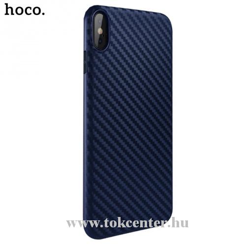 APPLE IPhone XR 6.1 HOCO DELICATE SHADOW telefonvédő gumi / szilikon (karbon minta) SÖTÉTKÉK	