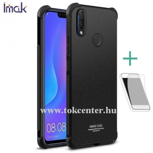  HUAWEI P Smart Plus (Nova 3i) IMAK telefonvédő gumi / szilikon (közepesen ütésálló, légpárnás sarok, matt + képernyővédő fólia) FEKETE	