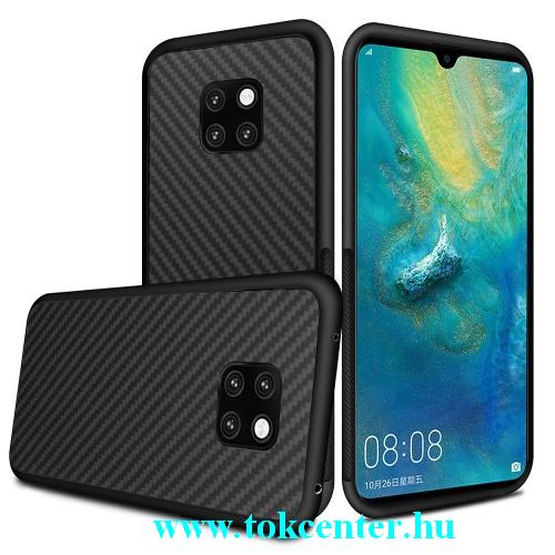 HUAWEI Mate 20 Telefonvédő gumi / szilikon (kevlár borítás) FEKETE	
