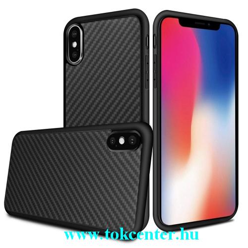 APPLE IPhone X 5.8/ APPLE IPhone XS 5.8 Telefonvédő gumi / szilikon (kevlár borítás) FEKETE	