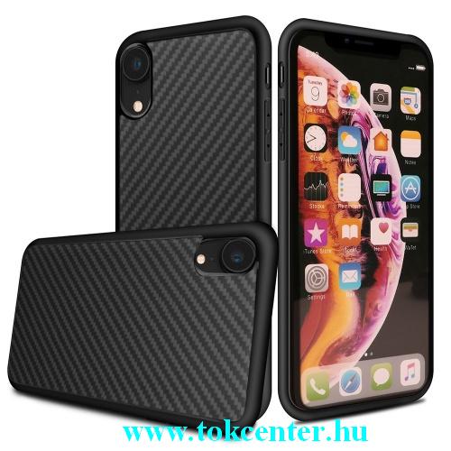 APPLE IPhone XR 6.1 Telefonvédő gumi / szilikon (kevlár borítás) FEKETE	