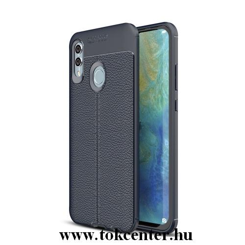 HUAWEI Honor 10 Lite /HUAWEI P Smart (2019) Telefonvédő gumi / szilikon (közepesen ütésálló, bőrhatás, varrás minta) SÖTÉTKÉK	