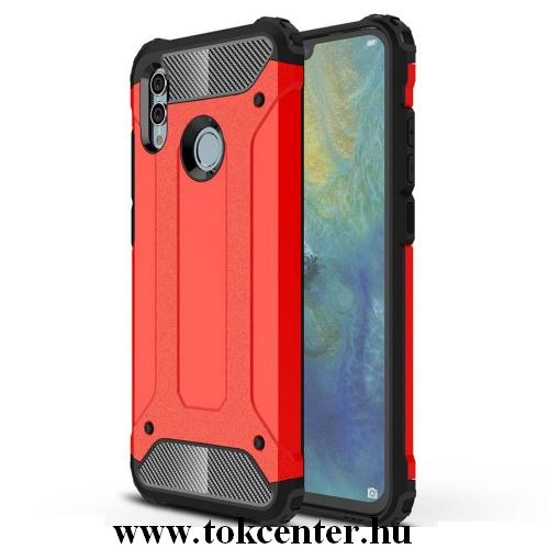 HUAWEI Honor 10 Lite /HUAWEI P Smart (2019) Defender műanyag telefonvédő (közepesen ütésálló, légpárnás sarok, gumi / szilikon belső, fémhatás) PIROS	